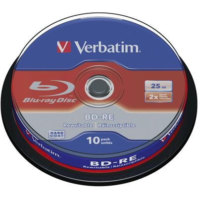 Verbatim BD-RE Blank Rewritable Blu-ray Discs 25GB 2X - 50 PK