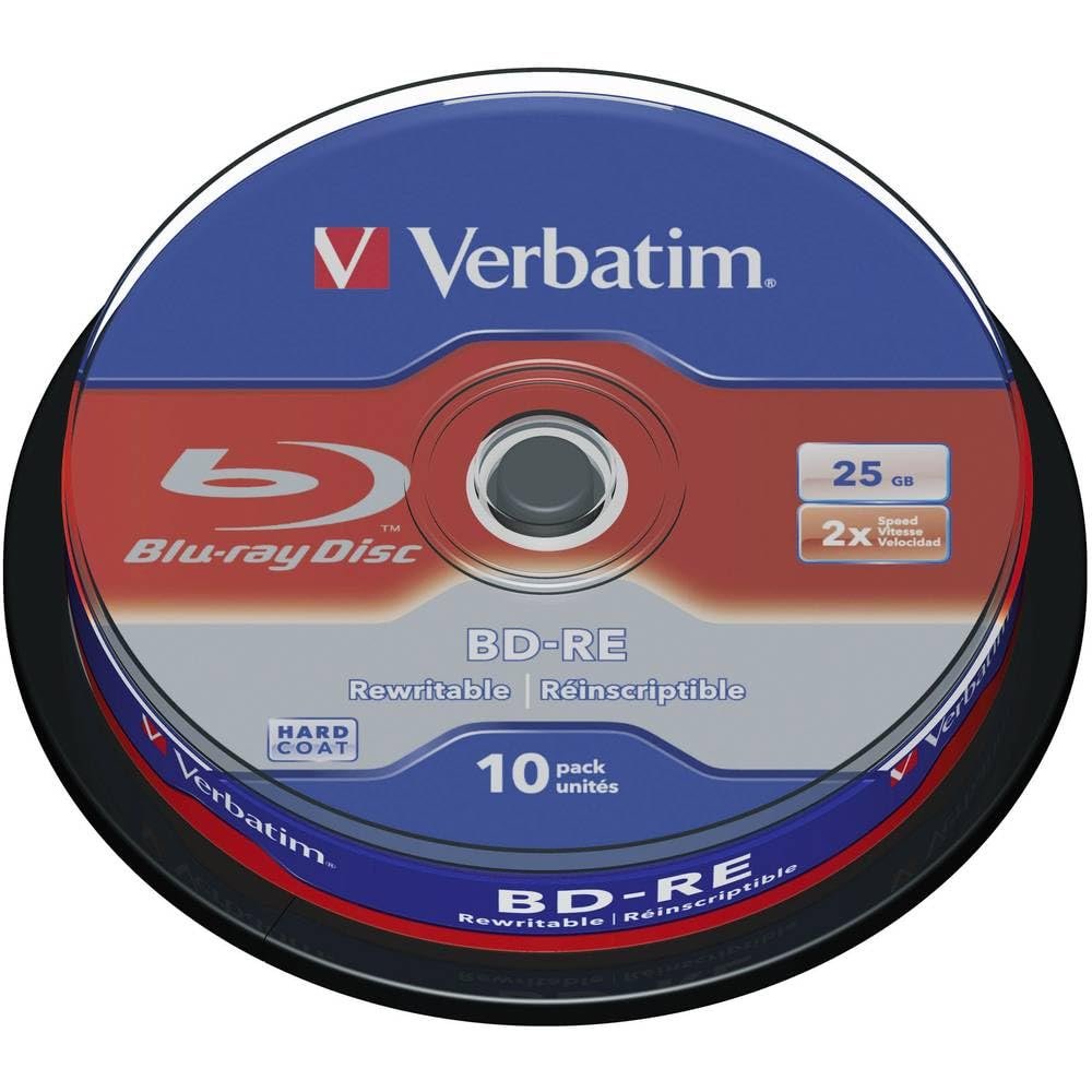 Verbatim BD-RE Blank Rewritable Blu-ray Discs 25GB 2X - 50 PK