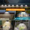 UniqueFire Outdoor Solar Gutter Lights, 40 LEDs Outdoor Solar Fence Lights Outdoor Waterproof Security Lamps for Eaves Garden Landscape Walkway (8, Black, Cool White) view 4