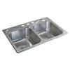 Sterling 11850-4-NA Southhaven 33-inch by 22-inch Top-mount Double Equal Bowl Kitchen Sink, Stainless Steel view 1