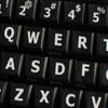 English US Large Letters Keyboard Stickers Matte Non Transparent Black Background (Upper CASE) by 4Keyboard view 3