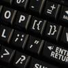 English US Large Letters Keyboard Stickers Matte Non Transparent Black Background (Upper CASE) by 4Keyboard view 4