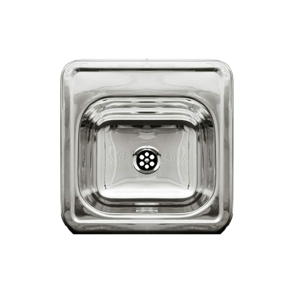 Whitehaus WH692ABL WH692ABLSquare Drop-In Entertainment/Prep Sink with A Smooth Surface, Polished Stainless Steel
