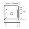 Whitehaus WH692ABL WH692ABLSquare Drop-In Entertainment/Prep Sink with A Smooth Surface, Polished Stainless Steel view 2