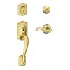 SCHLAGE Camelot Single Cylinder Handleset and Right Hand Flair Lever, Bright Brass (F60 CAM 505 FLA 605 RH) view 1