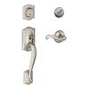 SCHLAGE Camelot Single Cylinder Handleset and Right Hand Flair Lever, Satin Nickel (F60 CAM 619 FLA RH) view 1