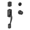 SCHLAGE Lock Company Camelot Single Cylinder Handleset and Georgian Knob, Matte Black (F60 CAM 622 GEO) view 1