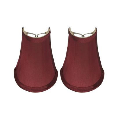 Urbanest Set of 2, 3x5x5" Clip-on Wall Sconce Half Shade, Burgundy