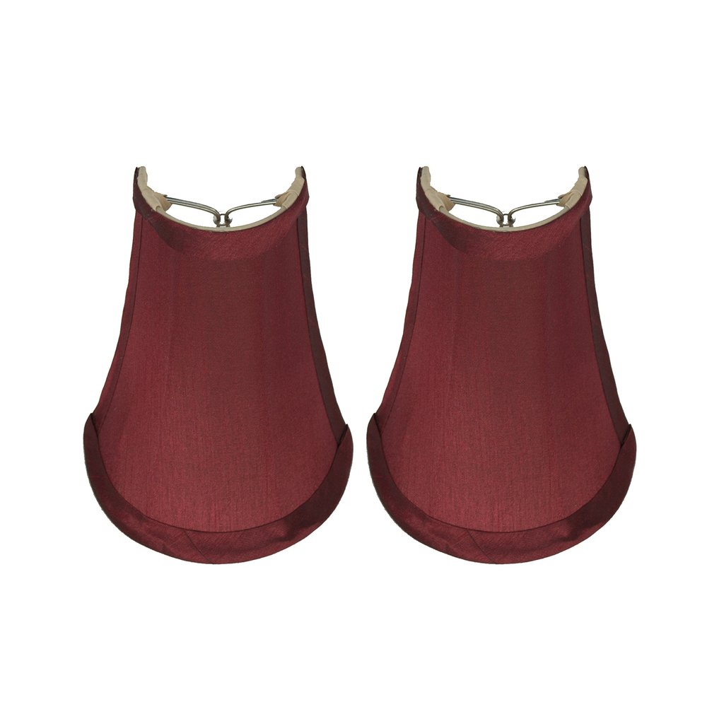 Urbanest Set of 2, 3x5x5" Clip-on Wall Sconce Half Shade, Burgundy