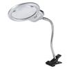 LED Magnifier Desk Lamp with Metal Hose Clamp Adjustable Swing Arm, 2.25X & 5X Magnification for Table Use view 1