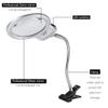 LED Magnifier Desk Lamp with Metal Hose Clamp Adjustable Swing Arm, 2.25X & 5X Magnification for Table Use view 2