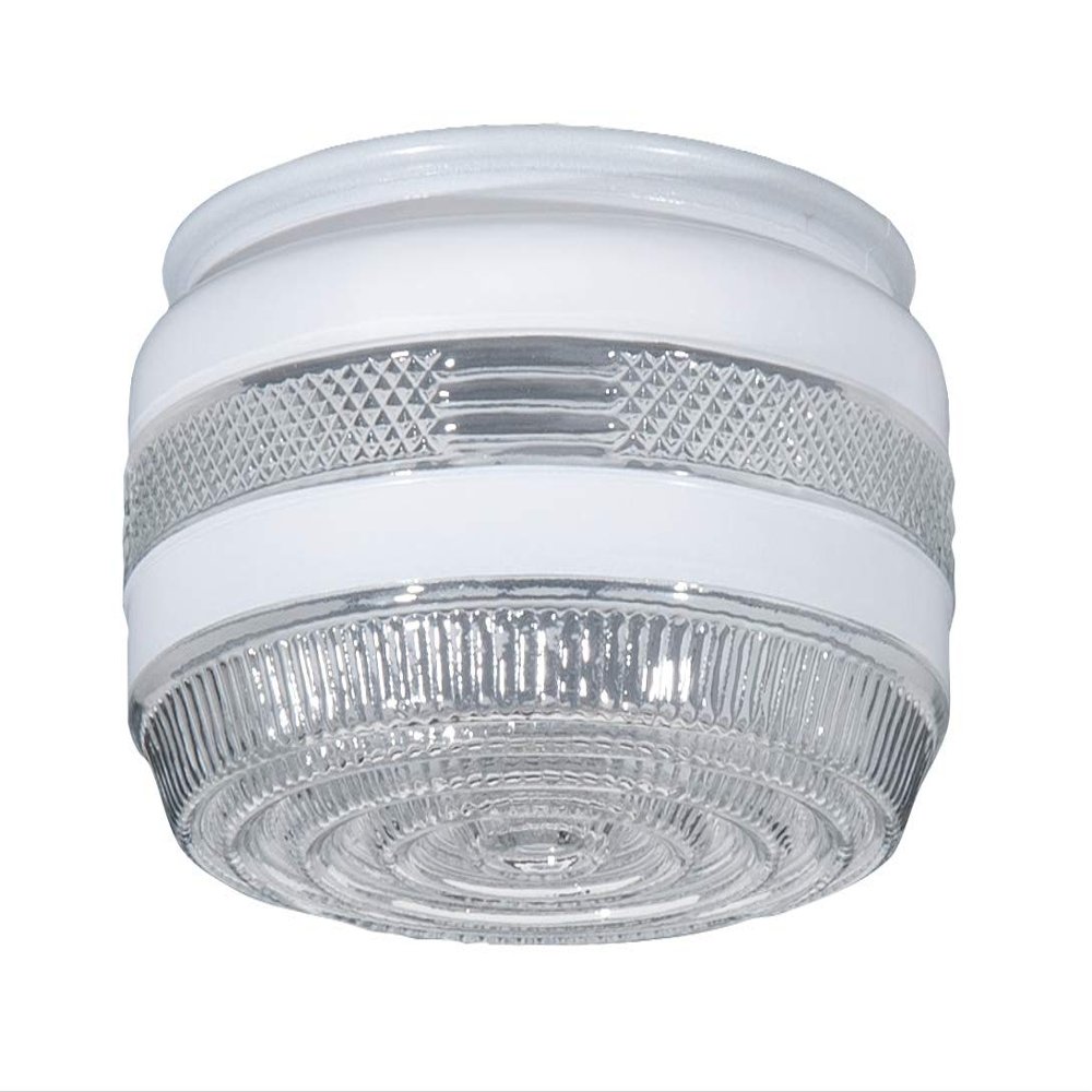 B&P Lamp SMALL Disk Shaped Porch and Utility Room Glass Shade (6 1/2")