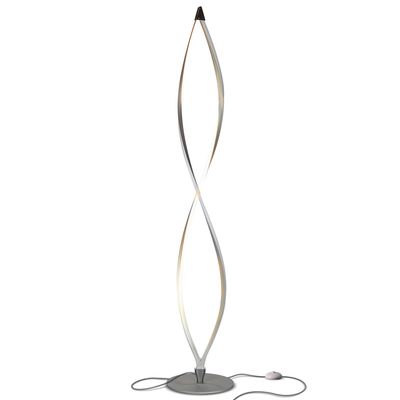 Brightech Twist Floor Lamp, Bright Tall Lamp for Offices, Modern LED Spiral Lamp for Living Rooms, Dimmable Standing Lamp with Sturdy Base for Bedroom Reading, Great Living Room Decor - Silver