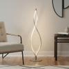 Brightech Twist Floor Lamp, Bright Tall Lamp for Offices, Modern LED Spiral Lamp for Living Rooms, Dimmable Standing Lamp with Sturdy Base for Bedroom Reading, Great Living Room Decor - Silver view 2