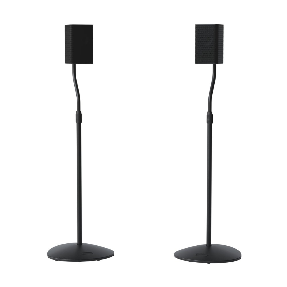SANUS Speaker Stands Pair for Satellite & Bookshelf Speakers up to 3.5lbs 10 Height Adjustment Includes L-Shaped Bracket & Keyhole Adapter for Compatibility Easy DIY Assembly