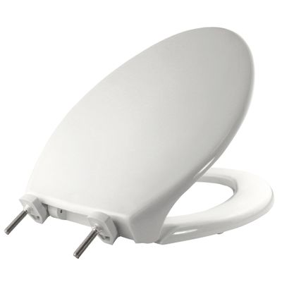 BEMIS 7800TDG Commercial Closed Front Plastic Toilet Seat, Heavy Duty Industrial Seat with Lid, Secure Installation for Long Lasting Hospitality Use, Elongated, White