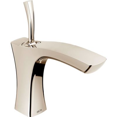 Delta Faucet 552LF-PNLPU Tesla Single Handle Bathroom Faucet Less Pop-Up, Polished Nickel