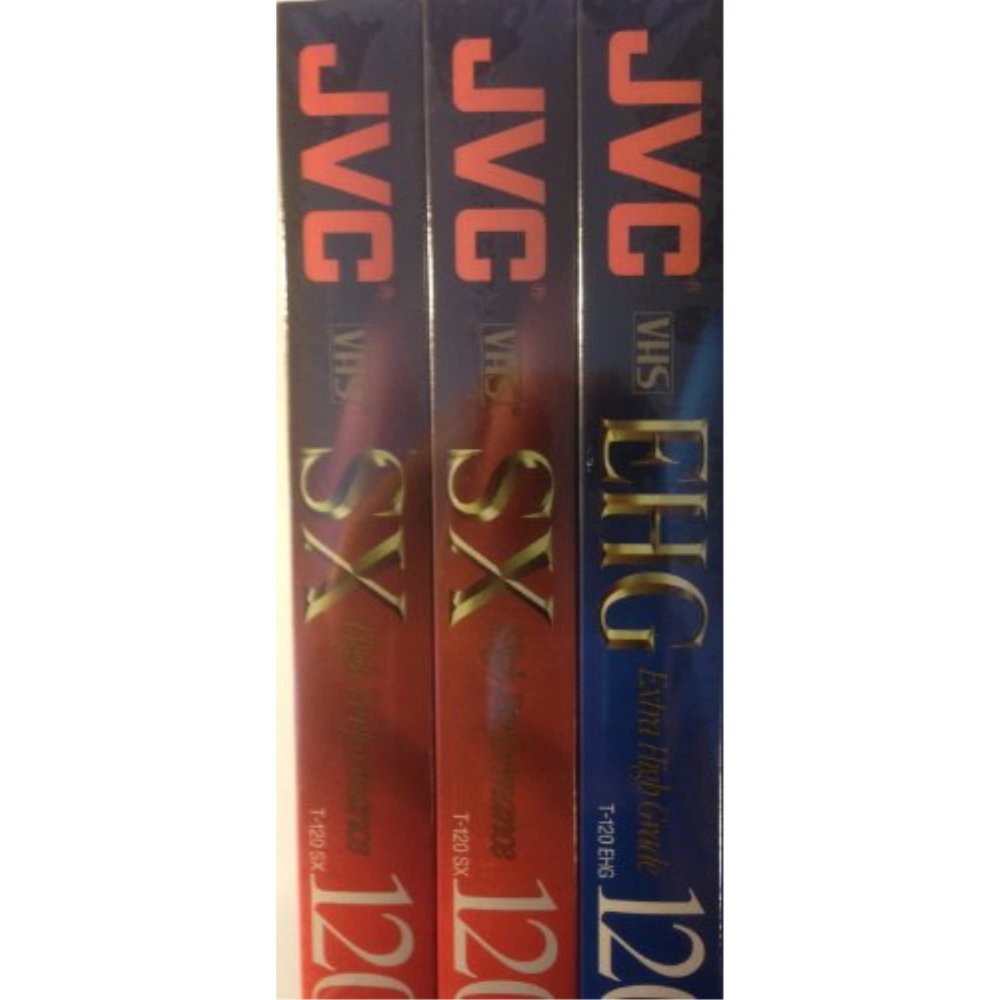 JVC T-120 Video Cassette Tapes, One EHG + Two SX