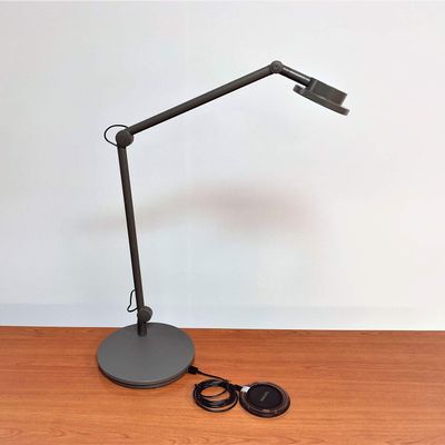 Wood Technology ZTRA LED Task Lamp with USB Charging Base and Dimmer, Iron Gray