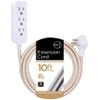 Cordinate 3 Outlet Power Strip Surge Protector Indoor Extension Cord 16 Gauge 245 Joules 10 Ft 3 Prong Braided Extension Cords Flat Extension Cord ETL Listed Brown 37916 view 1