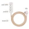 Cordinate 3 Outlet Power Strip Surge Protector Indoor Extension Cord 16 Gauge 245 Joules 10 Ft 3 Prong Braided Extension Cords Flat Extension Cord ETL Listed Brown 37916 view 2