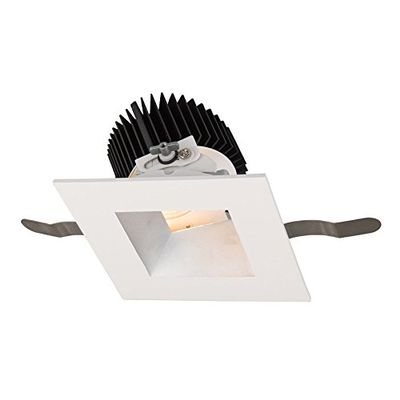 WAC Lighting R3ASAT-F927-HZWT Aether Square Adjustable Trim with LED Light Engine Flood 50 Beam 2700K Warm White 90CRI, Haze White