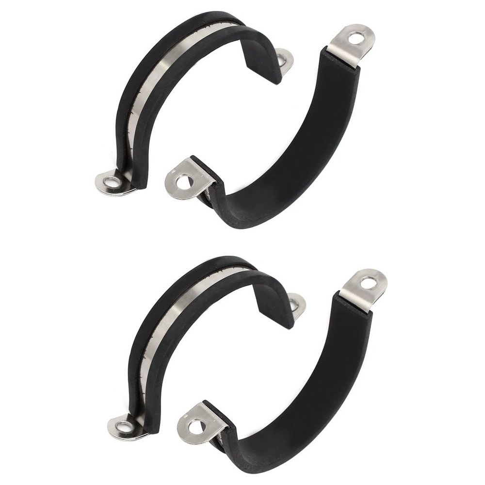 uxcell 4pcs 45mm Dia Rubber Lined U Shaped Pipe Clip Hose Clamp