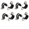 uxcell 8pcs 16mm Dia Rubber Lined U Shaped 304 Stainless Steel Pipe Clip view 1
