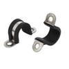 uxcell 8pcs 16mm Dia Rubber Lined U Shaped 304 Stainless Steel Pipe Clip view 2