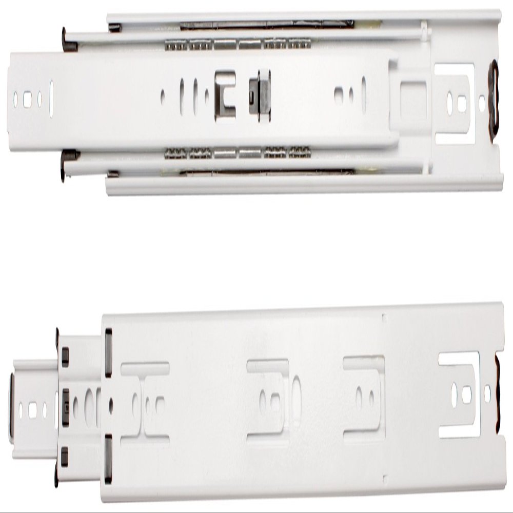 Knape & Vogt Side Mount Full Extension Drawer Slide, 18-Inch, White, Pair