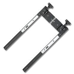 Knape and Vogt 8070PEZ 22 22 Inch 3/4 Extension Ball Bearing Cabinet Door Pivot Slide and Hinge Combo with 30 Pound Weight Capacity and Self Close - Pair - Black