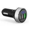 LIHAN 3 USB Car Charger,12V/24V Voltage Meter, Silver view 1