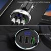 LIHAN 3 USB Car Charger,12V/24V Voltage Meter, Silver view 2
