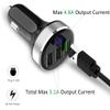 LIHAN 3 USB Car Charger,12V/24V Voltage Meter, Silver view 3