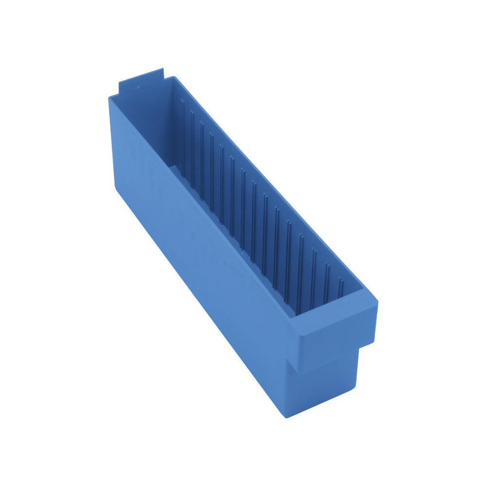 Quantum QED604BL Storage Systems Super Tuff Euro Drawers | Oil Chemical Resistant Tray Organizer for Industrial Kitchen Automotive Warehouse | 17.62"W x 3.75"D x 4.62"H, Blue, Polystyrene (Case of 24)