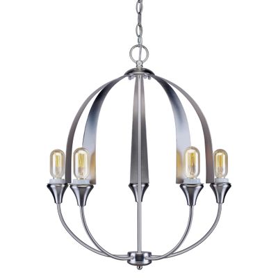 Forte 7087-05-55 Five Light Chandelier, Brushed Nickel