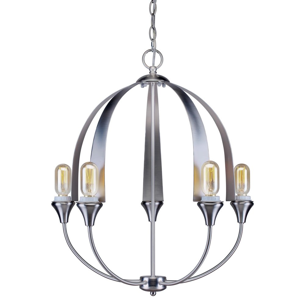 Forte 7087-05-55 Five Light Chandelier, Brushed Nickel
