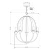 Forte 7087-05-55 Five Light Chandelier, Brushed Nickel view 3