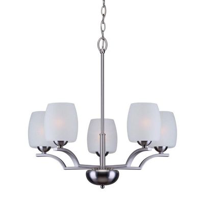 Forte 2631-05-55 Five Light Chandelier, Brushed Nickel