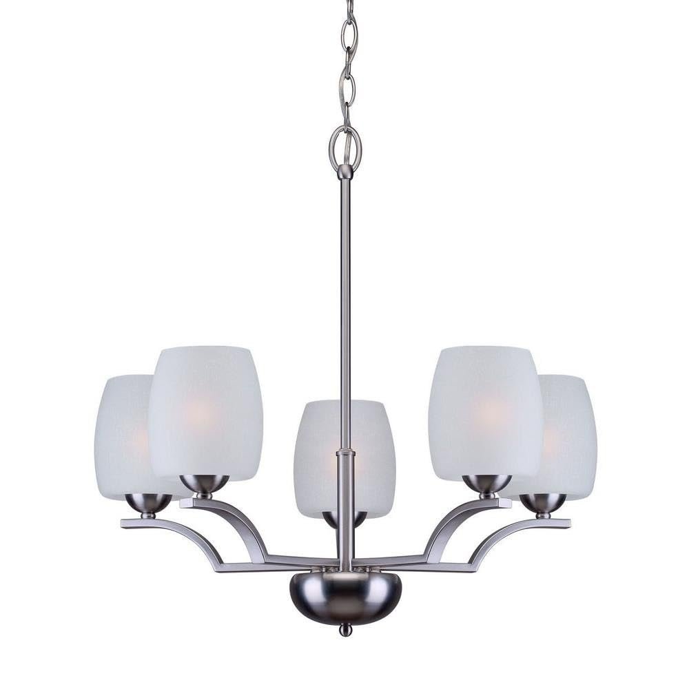 Forte 2631-05-55 Five Light Chandelier, Brushed Nickel