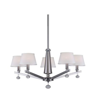 Forte 7068-05-55 Five Light Chandelier, Brushed Nickel