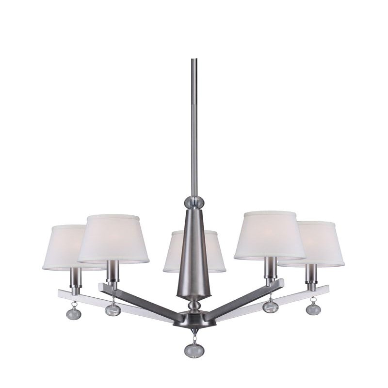 Forte 7068-05-55 Five Light Chandelier, Brushed Nickel