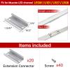 Muzata 20Pack Extension Connector for 17mm-Wide U-Shape LED Channels LCB1 view 2