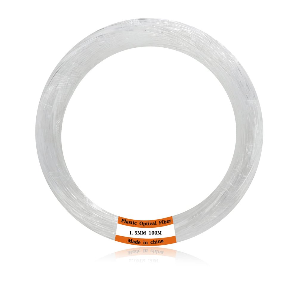 AMKI Plastic 0.06in/1.5mm Diameter 328ft(100Meter) PMMA Fiber Optic Roll End Glow Cable for All Kind Led Star Ceiling Light Kit