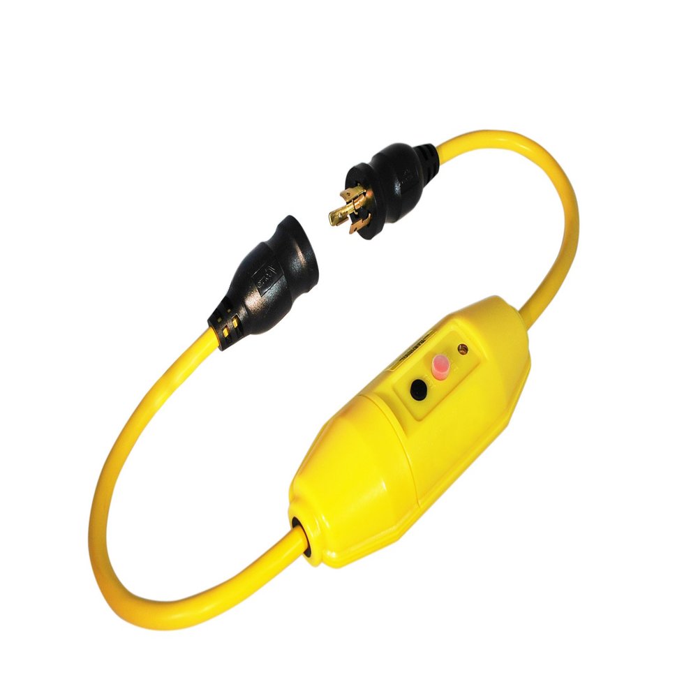 Tower Manufacturing 30396002-08 Manual-Reset 20 AMP Inline GFCI Cord, 2 Feet, Yellow