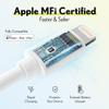 Overtime 3PC Charging Kit, Wall and Car Charger, Apple MFI Certified Lightning to USB-C 6ft Charging Cable for iPhone/iPad & iPod - White view 3