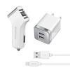 Overtime 3PC Charging Kit, Wall and Car Charger, Apple MFI Certified Lightning to USB-C 6ft Charging Cable for iPhone/iPad & iPod - White view 4
