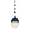 Crystorama Capsule 3 Light Matte Black + Textured Gold Outdoor Pendant view 3