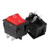 uxcell 2Pcs AC 20A/125V 22A/250V DPST 4 Pin On Off Button Red Backlit Light view 1