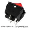 uxcell 2Pcs AC 20A/125V 22A/250V DPST 4 Pin On Off Button Red Backlit Light view 3